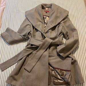Merona Pewter/Beige Wool Coat for Women